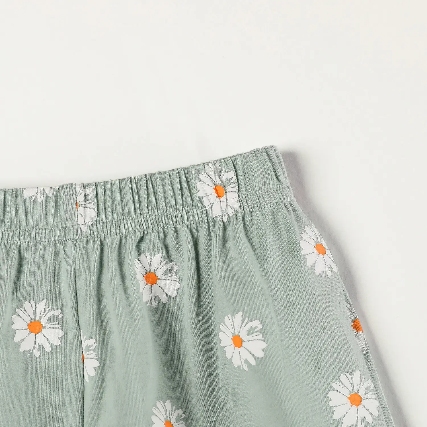 Daisy Print Bat Sleeve Suit for Girls Green - Image 6