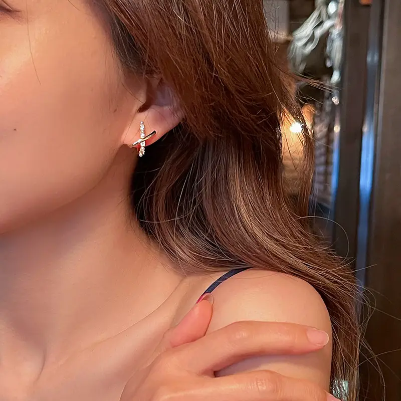 925 Silver Pearl X Cross Earrings for Women — feature 10