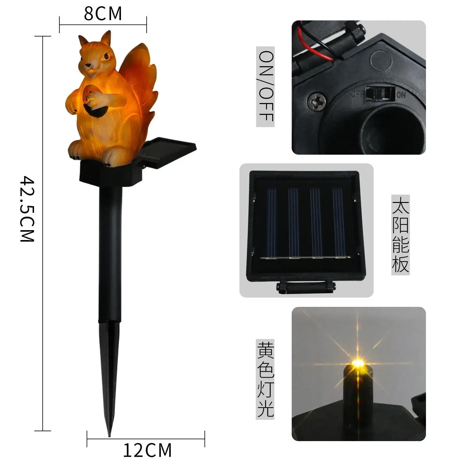 Solar Resin Owl Outdoor Lamp for Courtyard Decor - Image 4