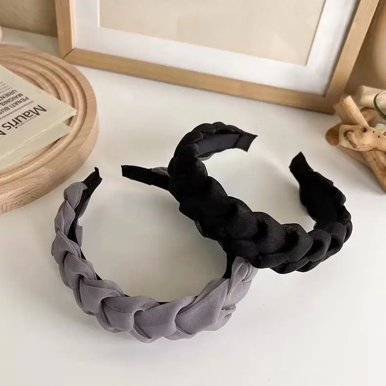 Women Twist Braided Headband Skull Top Face Brow Hairpin - Image 18