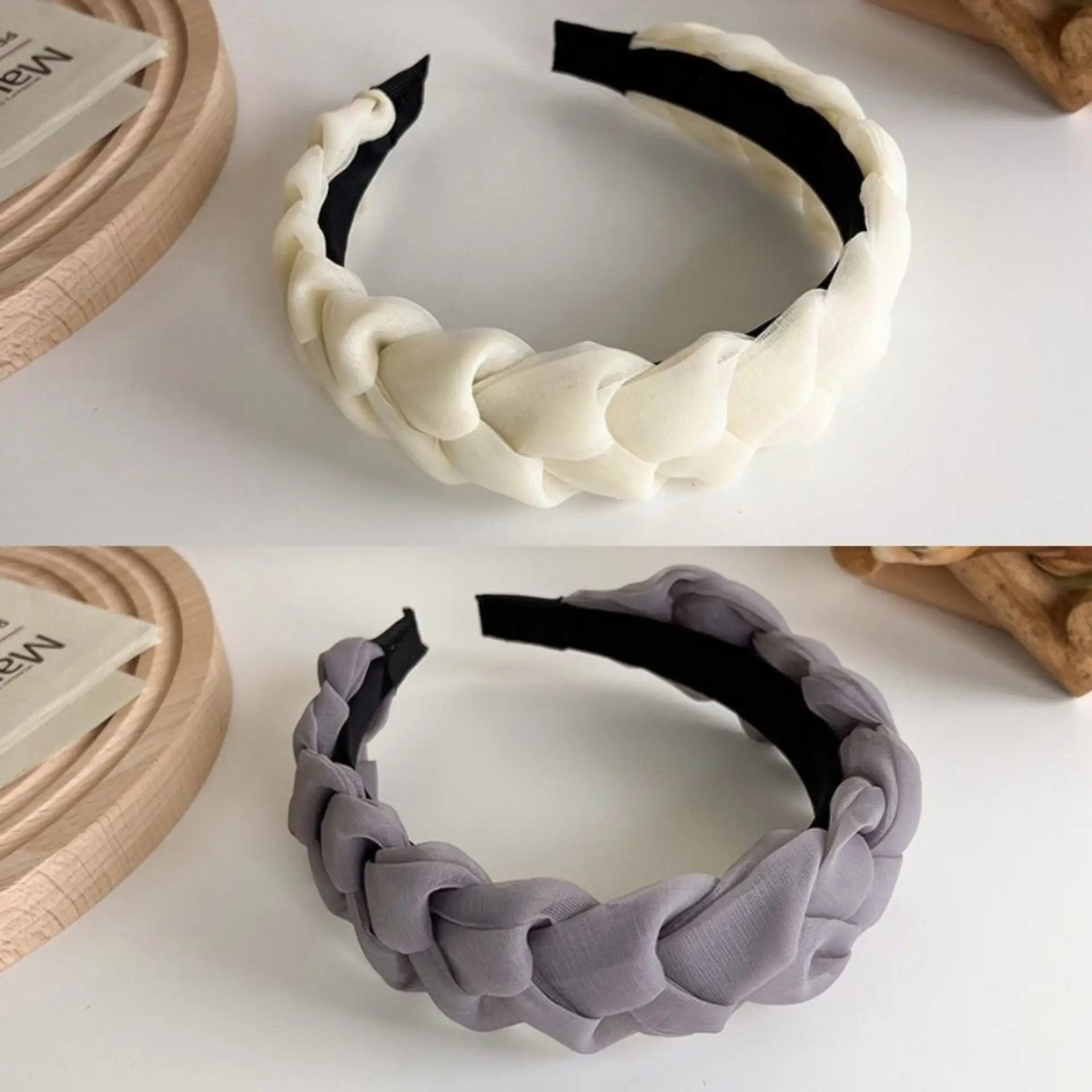 Women Twist Braided Headband Skull Top Face Brow Hairpin - Image 10