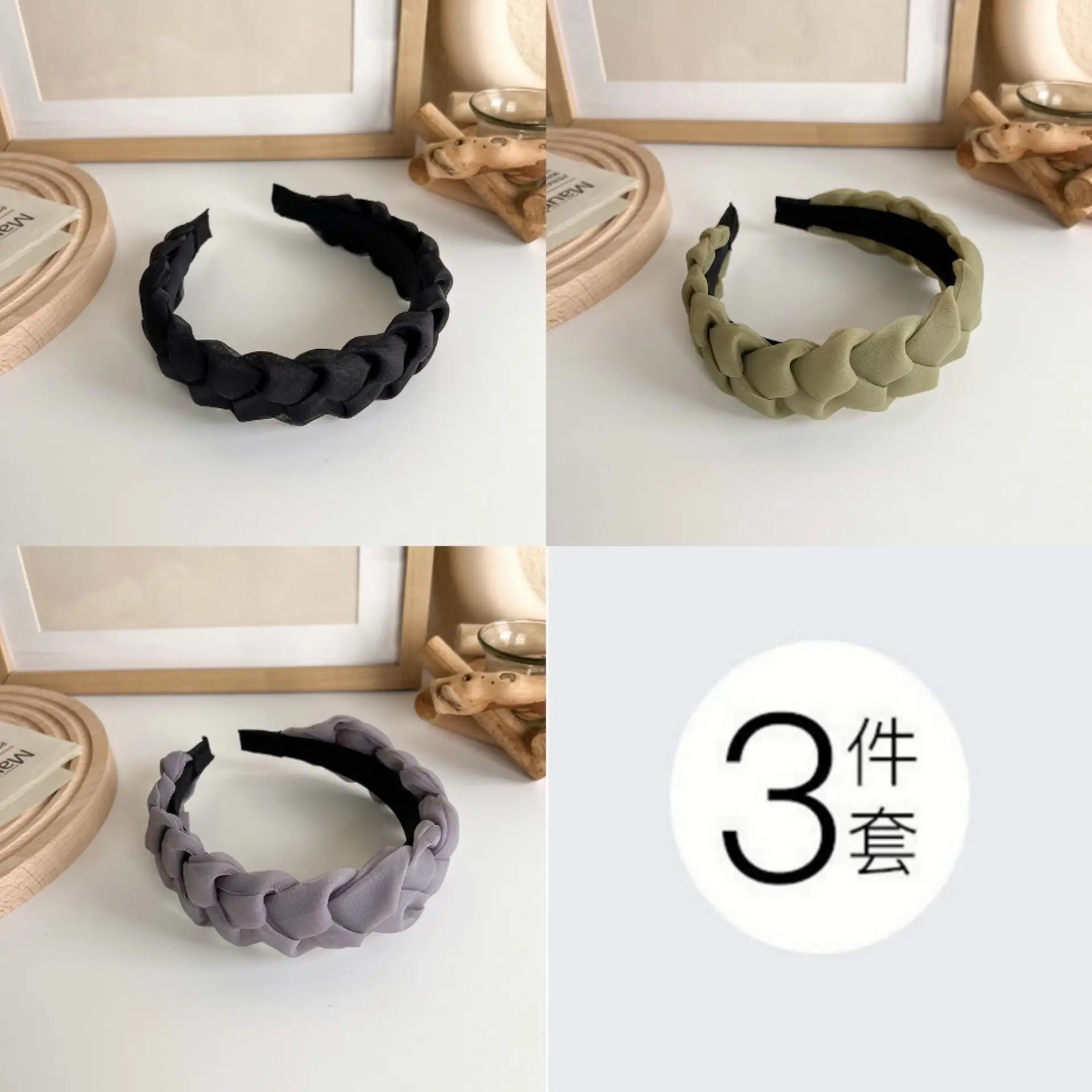 Women Twist Braided Headband Skull Top Face Brow Hairpin - Image 11