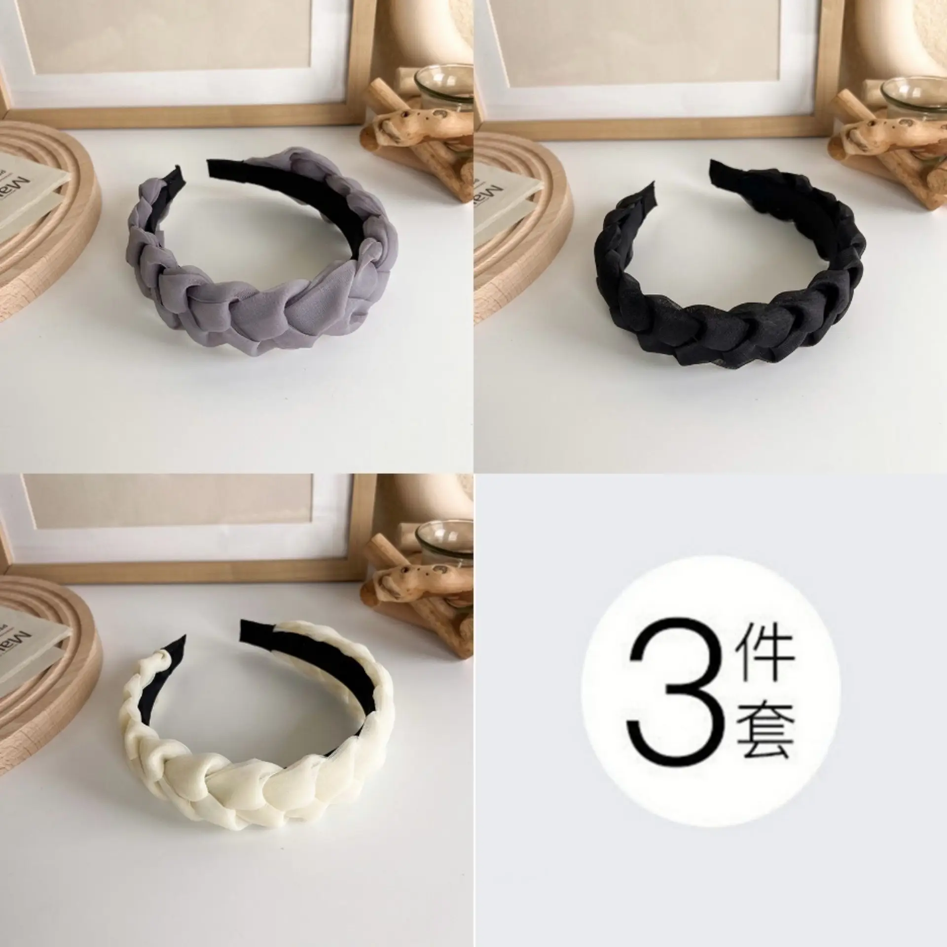 Women Twist Braided Headband Skull Top Face Brow Hairpin - Image 12