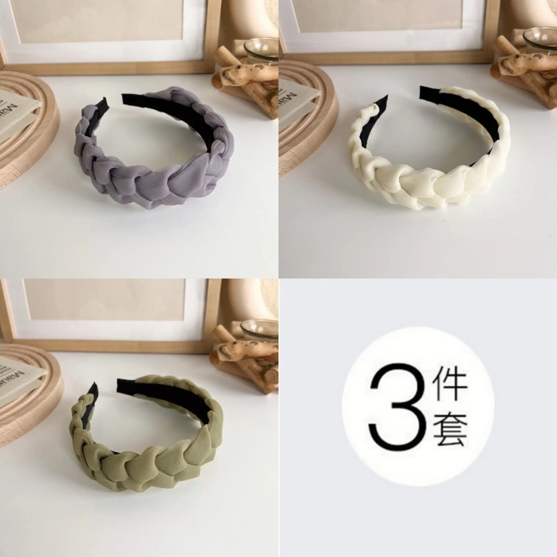 Women Twist Braided Headband Skull Top Face Brow Hairpin - Image 14