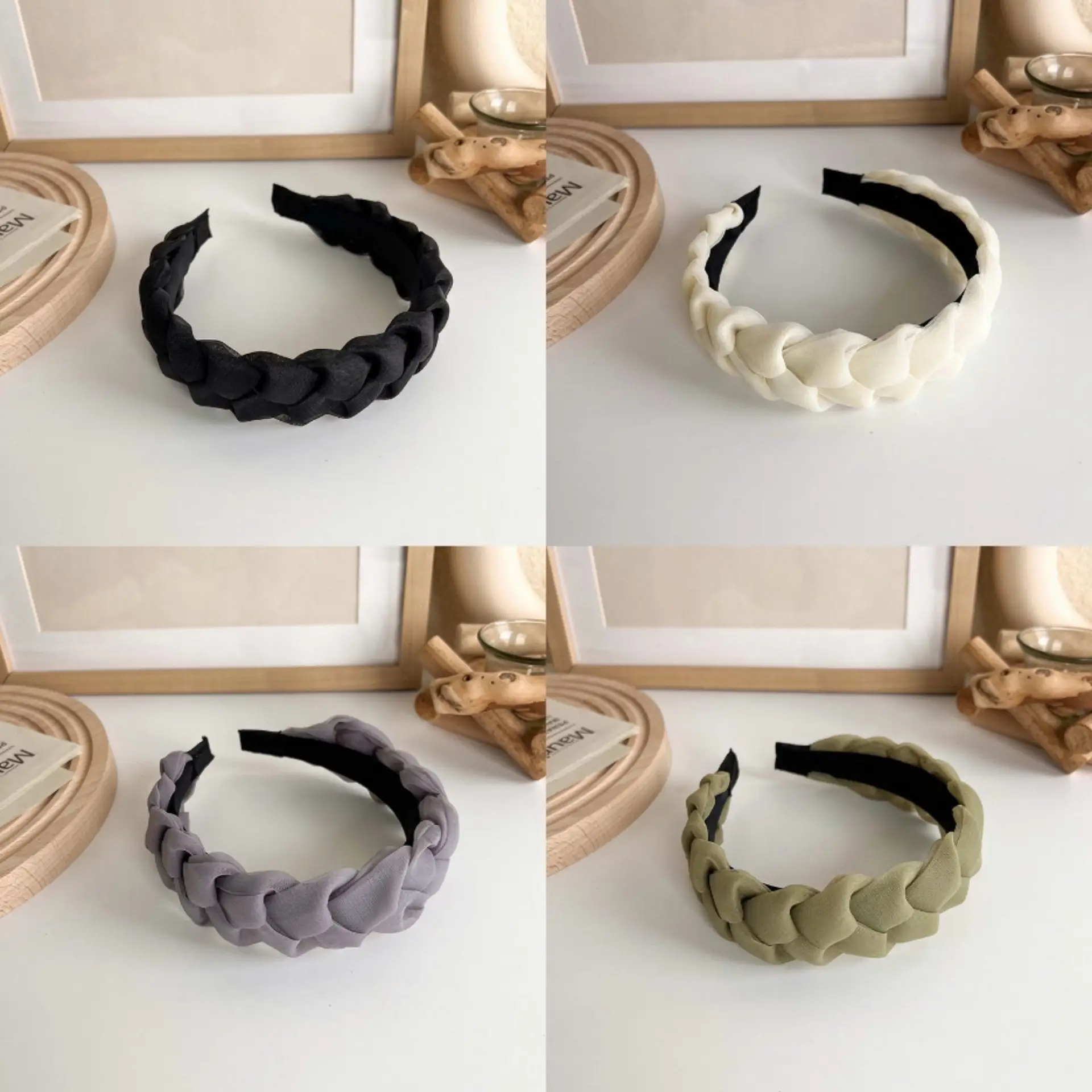 Women Twist Braided Headband Skull Top Face Brow Hairpin - Image 15