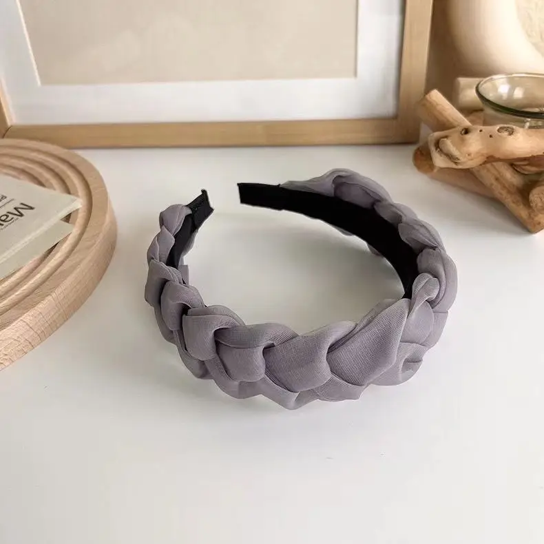 Women Twist Braided Headband Skull Top Face Brow Hairpin - Image 4