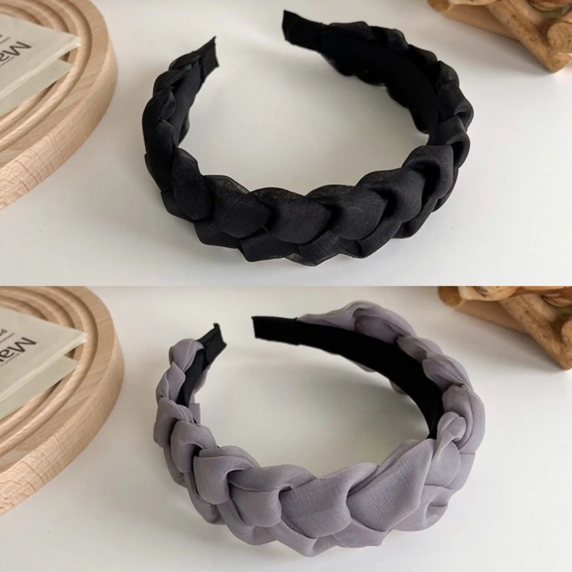 Women Twist Braided Headband Skull Top Face Brow Hairpin - Image 5