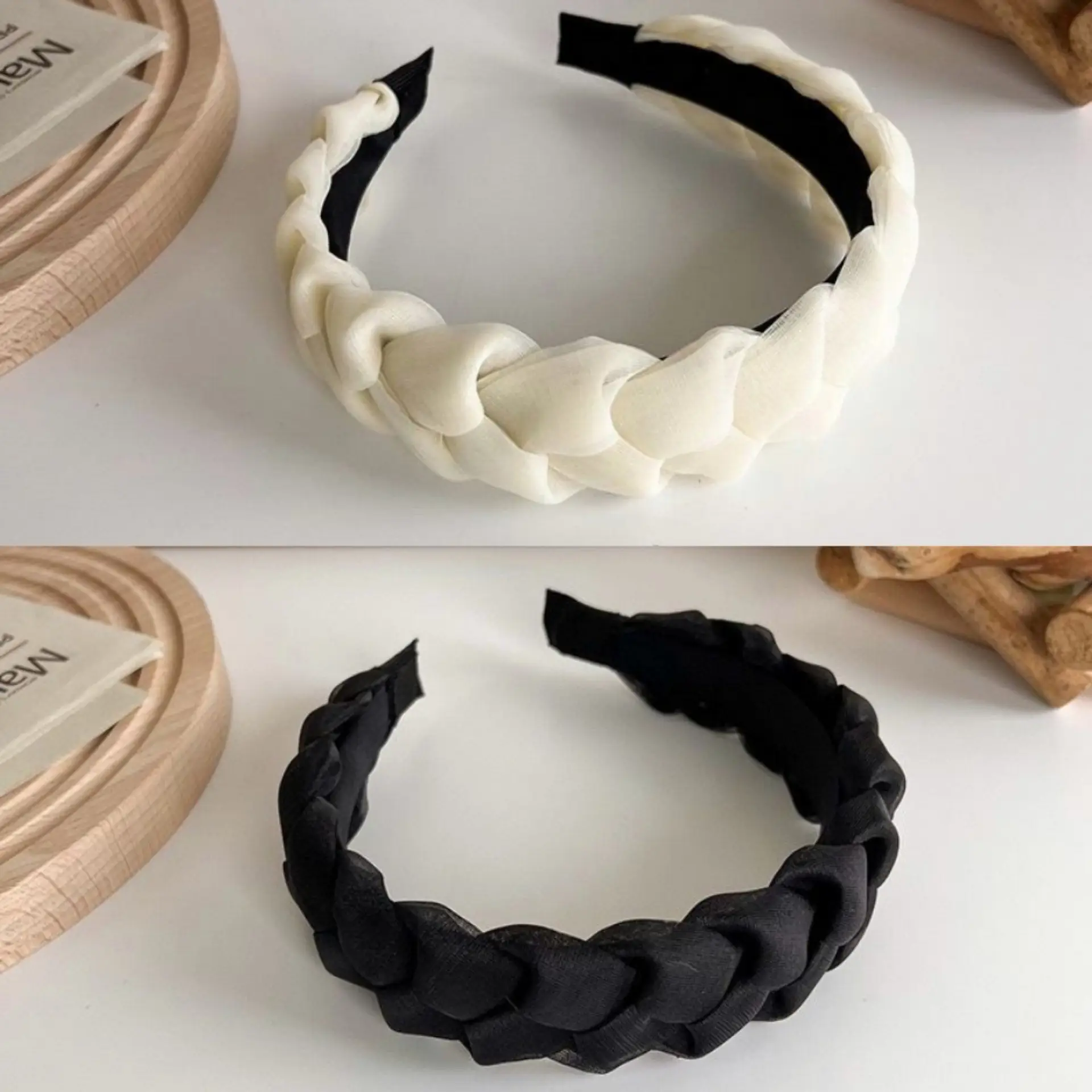 Women Twist Braided Headband Skull Top Face Brow Hairpin - Image 6