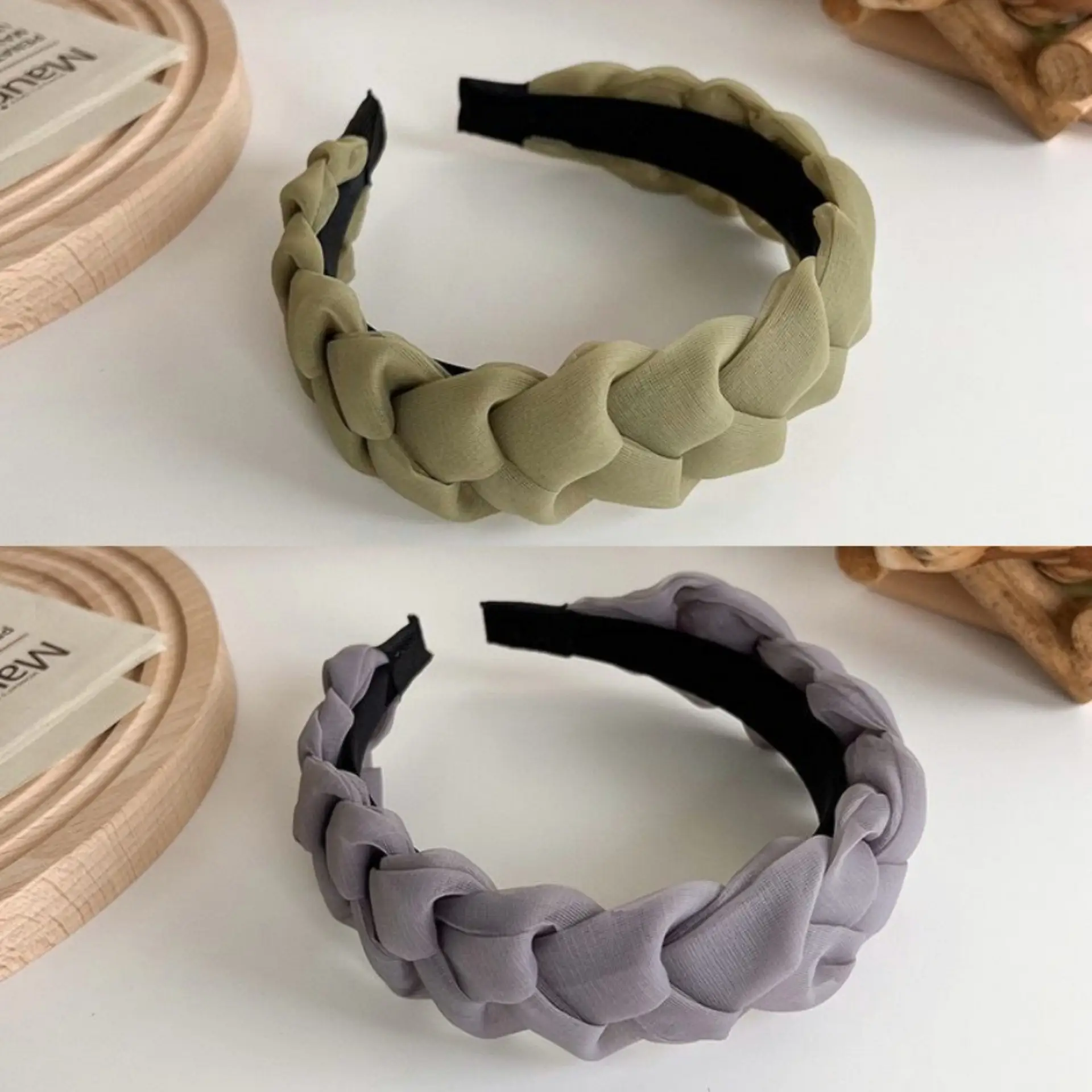 Women Twist Braided Headband Skull Top Face Brow Hairpin - Image 7