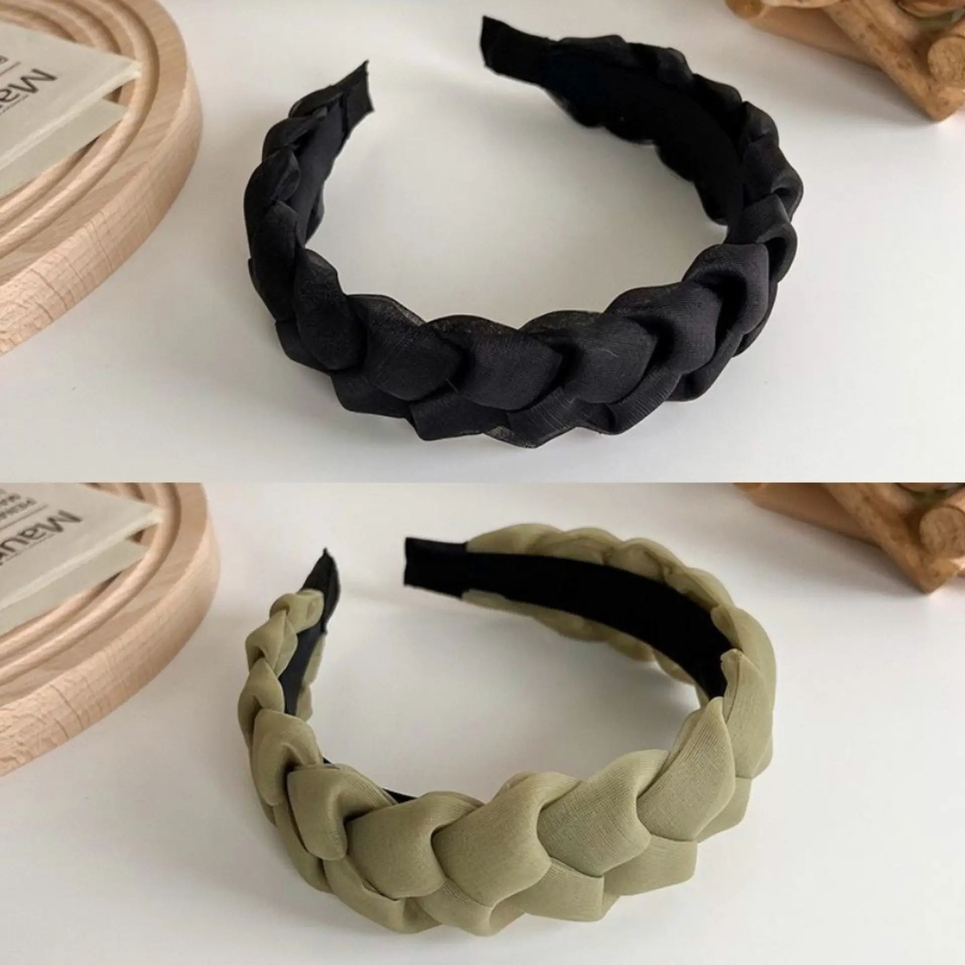 Women Twist Braided Headband Skull Top Face Brow Hairpin - Image 9