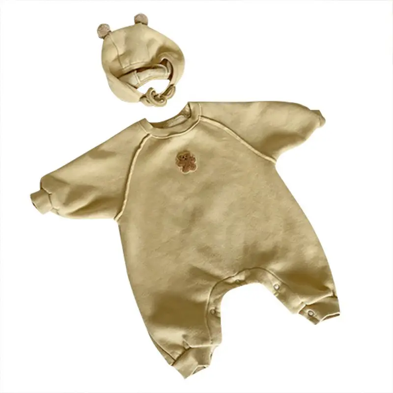2026 Spring Bear Embroidered Long Onesie Baby Romper - Image 17