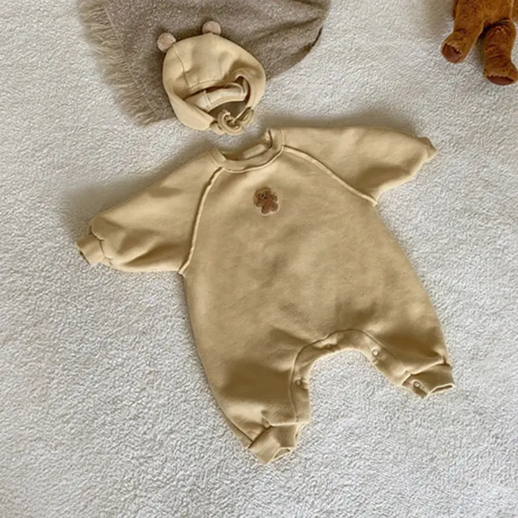 2026 Spring Bear Embroidered Long Onesie Baby Romper - Image 11