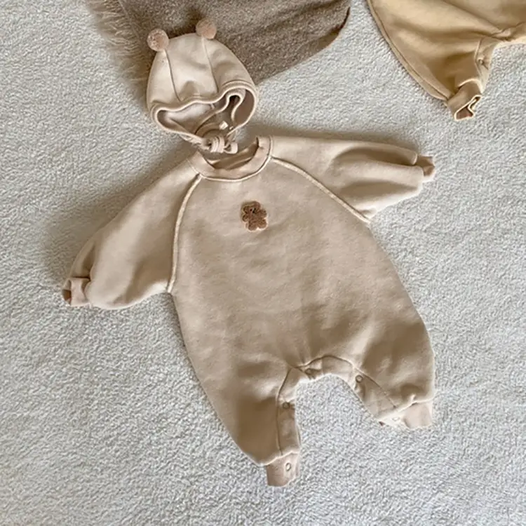 2026 Spring Bear Embroidered Long Onesie Baby Romper - Image 12