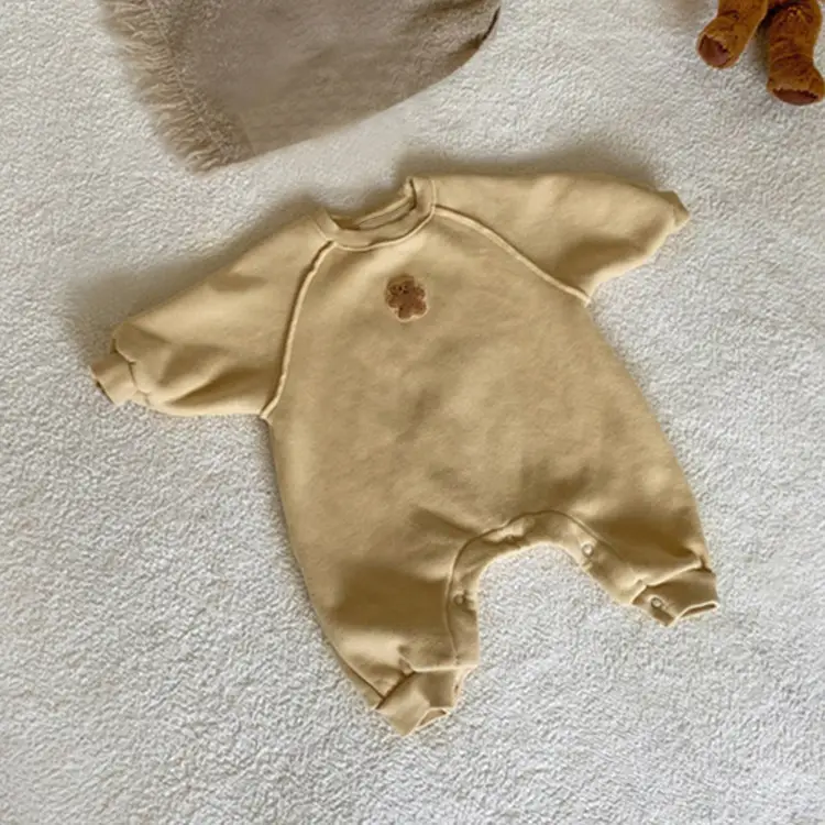 2026 Spring Bear Embroidered Long Onesie Baby Romper - Image 7