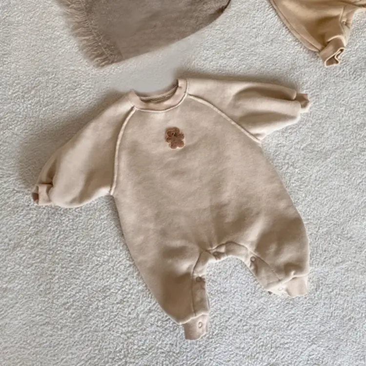2026 Spring Bear Embroidered Long Onesie Baby Romper - Image 8
