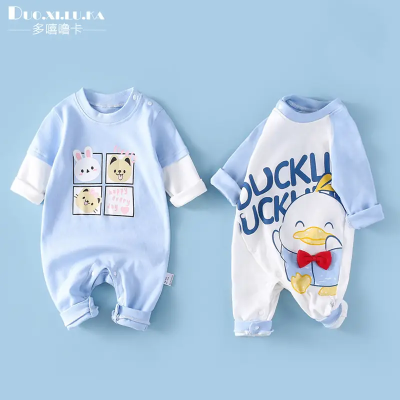 Baby Cotton Romper White Rainbow Print Long Sleeve - Image 34