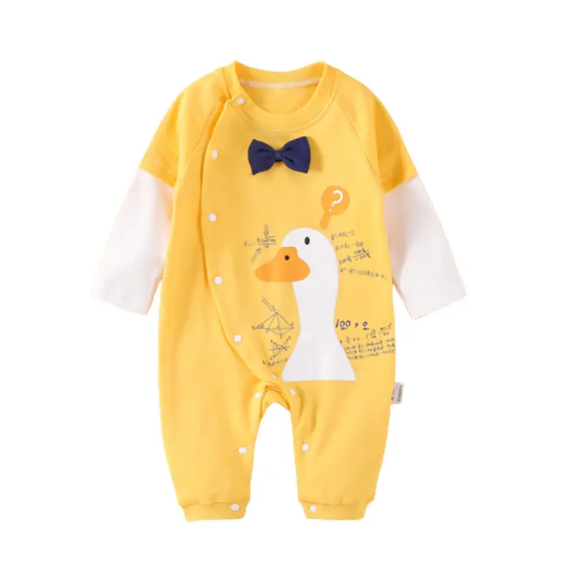 Baby Cotton Romper White Rainbow Print Long Sleeve - Image 36
