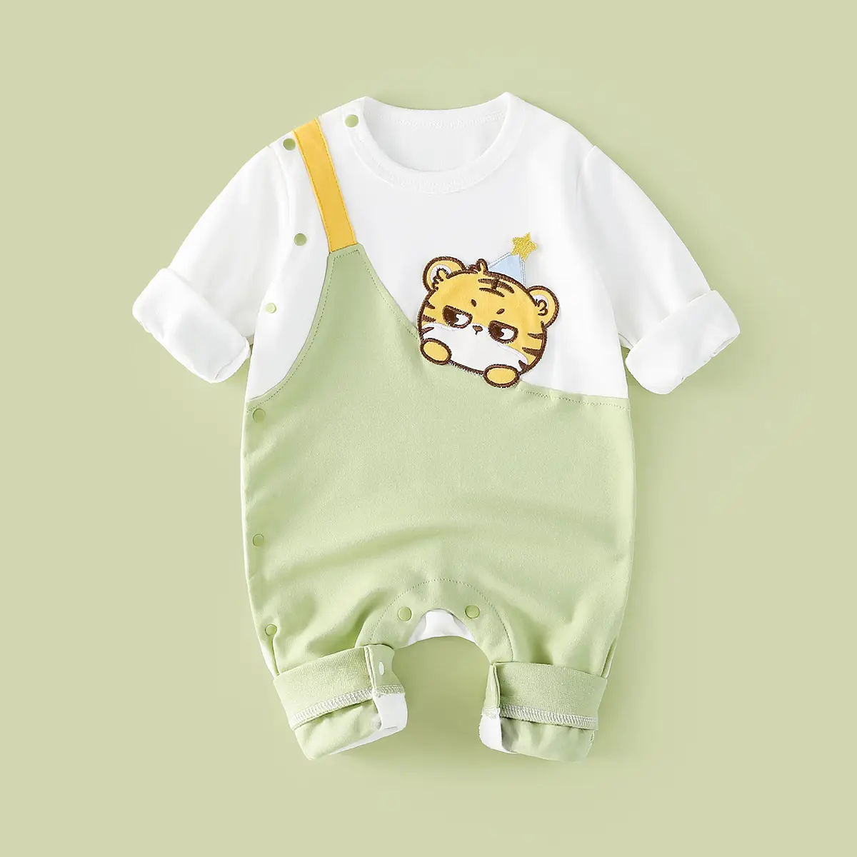 Baby Cotton Romper White Rainbow Print Long Sleeve - Image 20