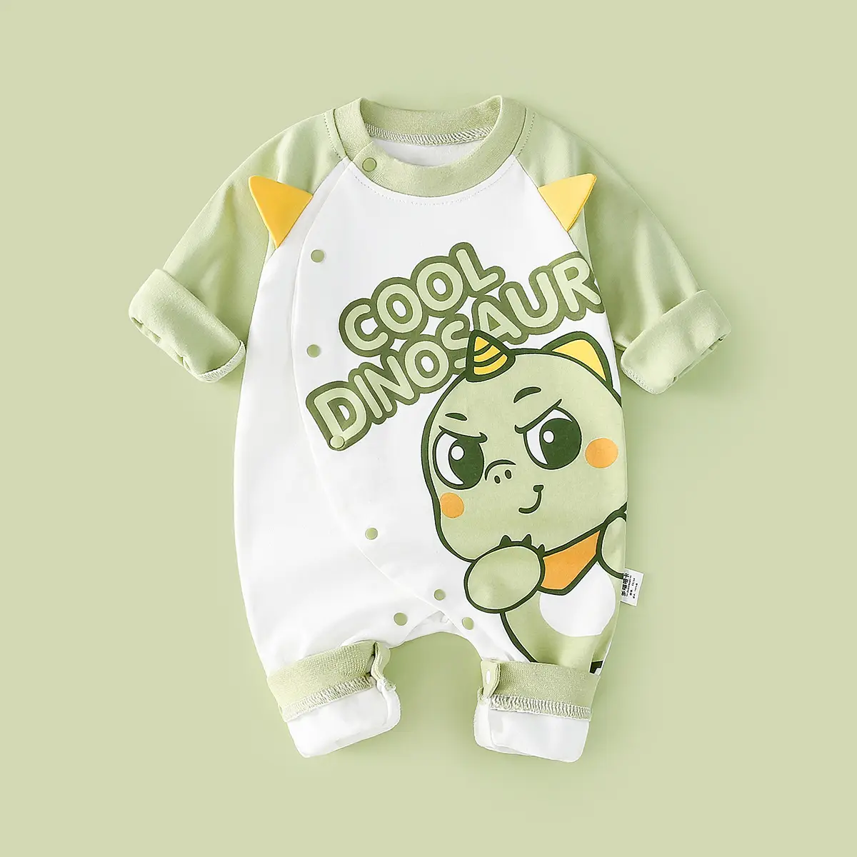 Baby Cotton Romper White Rainbow Print Long Sleeve - Image 31