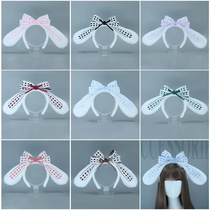 Alice Rabbit Soft White Ear Patch with Black Bow - Image 16