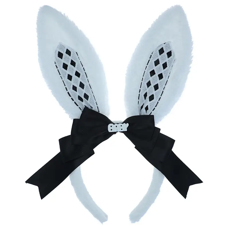 Alice Rabbit Soft White Ear Patch with Black Bow - Image 19