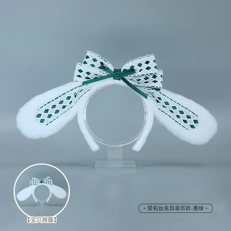 Alice Rabbit Soft White Ear Patch with Black Bow - Image 12