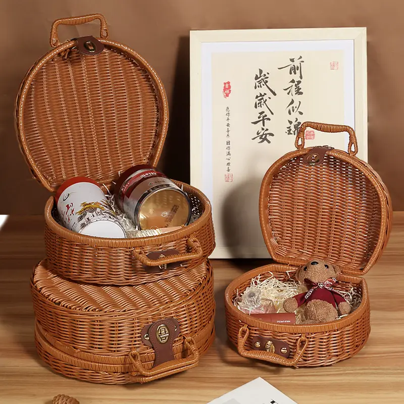 Retro Woven Round Gift Box 30cm High - Image 8