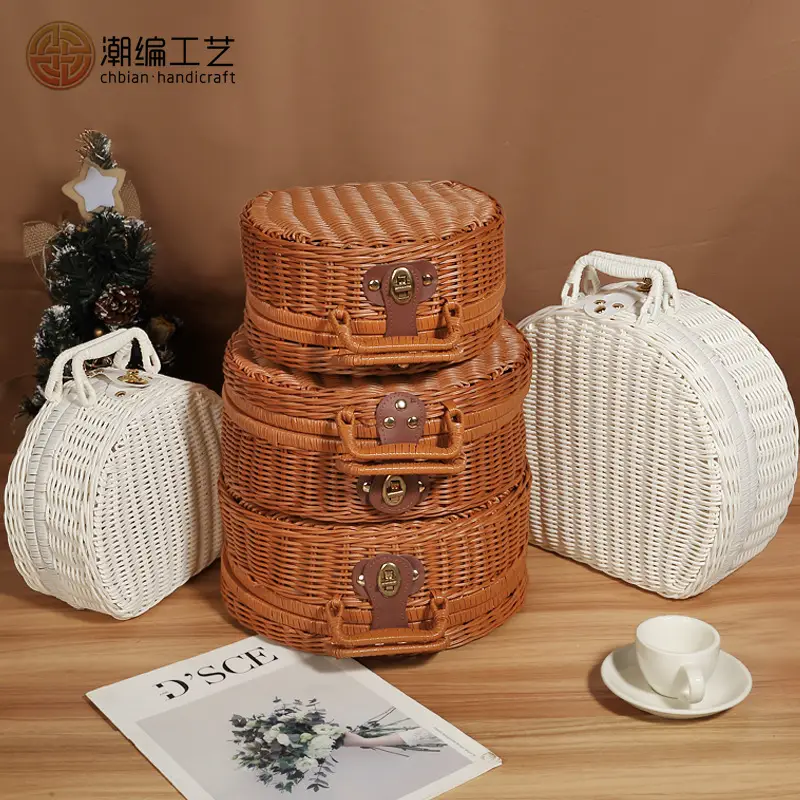 Retro Woven Round Gift Box 30cm High - Image 9