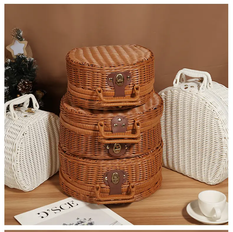 Retro Woven Round Gift Box 30cm High — feature 16