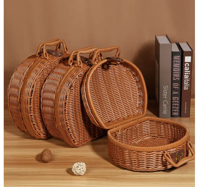 Retro Woven Round Gift Box 30cm High — feature 17