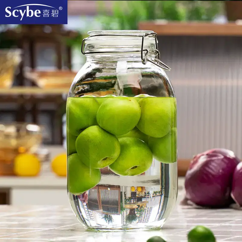 Glass Jar with Clasp Lid for Fruit Storage 15cm - Image 12