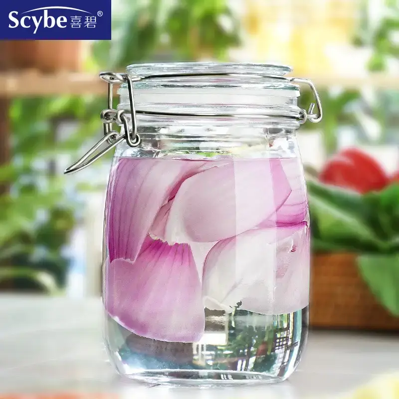 Glass Jar with Clasp Lid for Fruit Storage 15cm - Image 14
