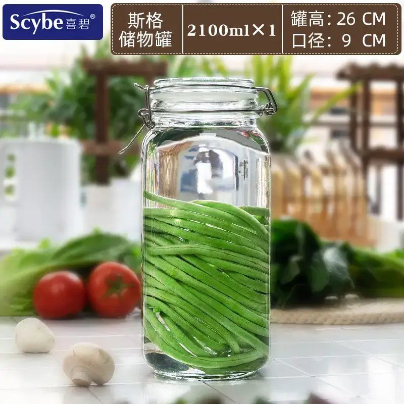 Glass Jar with Clasp Lid for Fruit Storage 15cm - Image 10