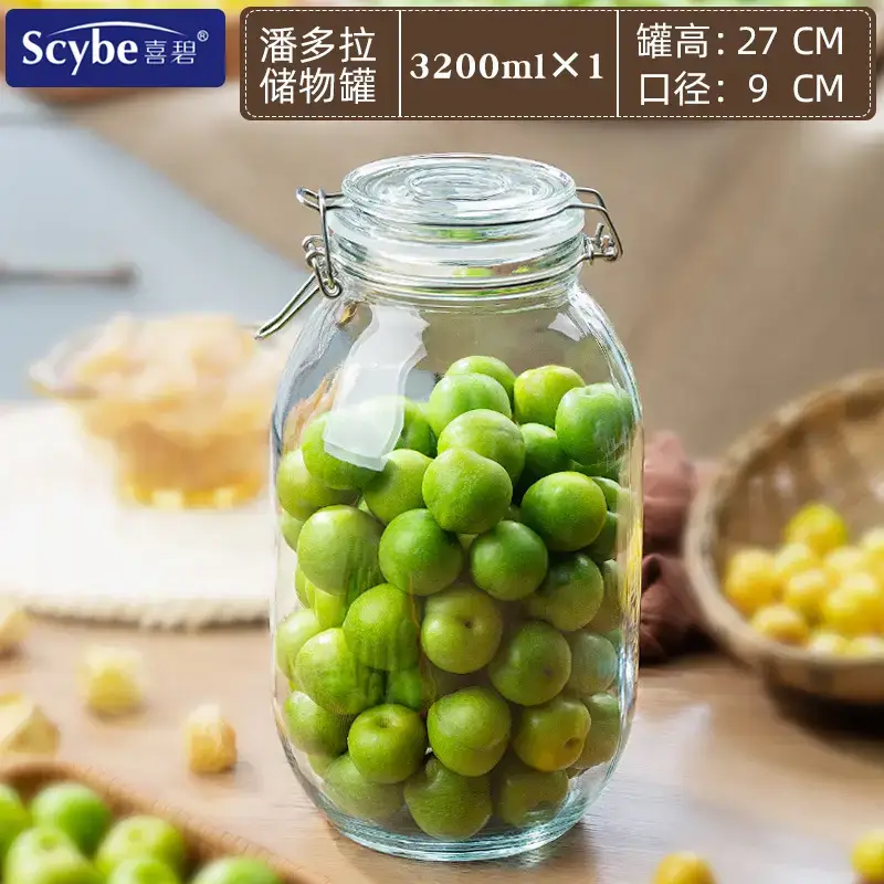 Glass Jar with Clasp Lid for Fruit Storage 15cm - Image 4
