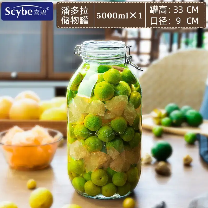 Glass Jar with Clasp Lid for Fruit Storage 15cm - Image 5