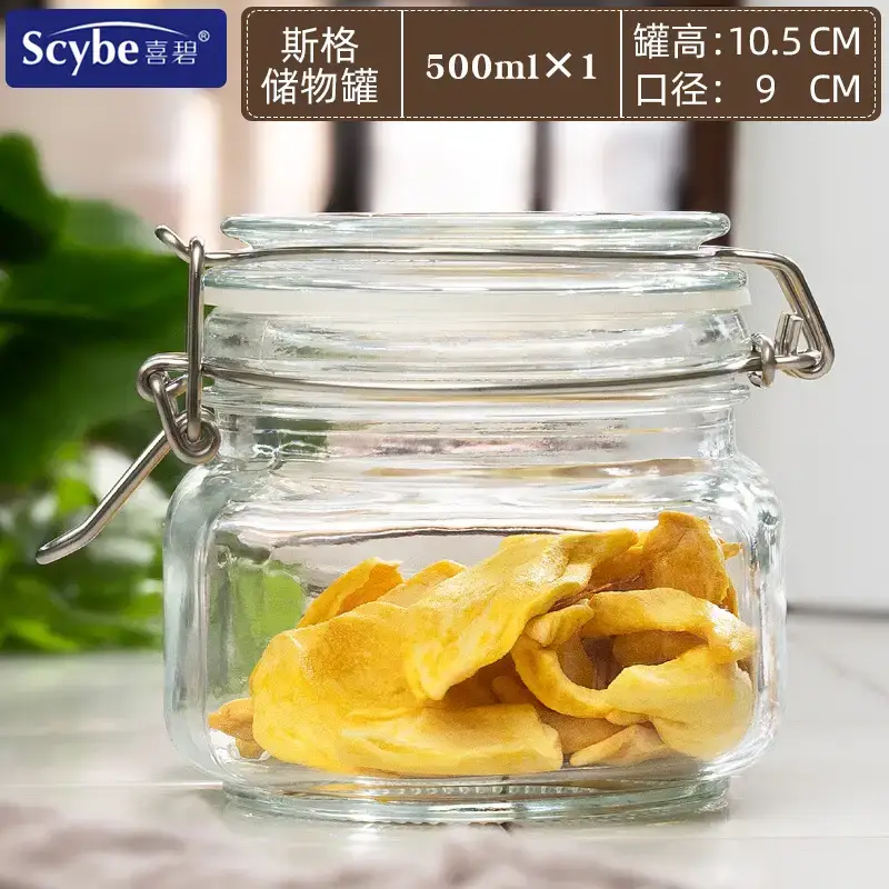 Glass Jar with Clasp Lid for Fruit Storage 15cm - Image 6