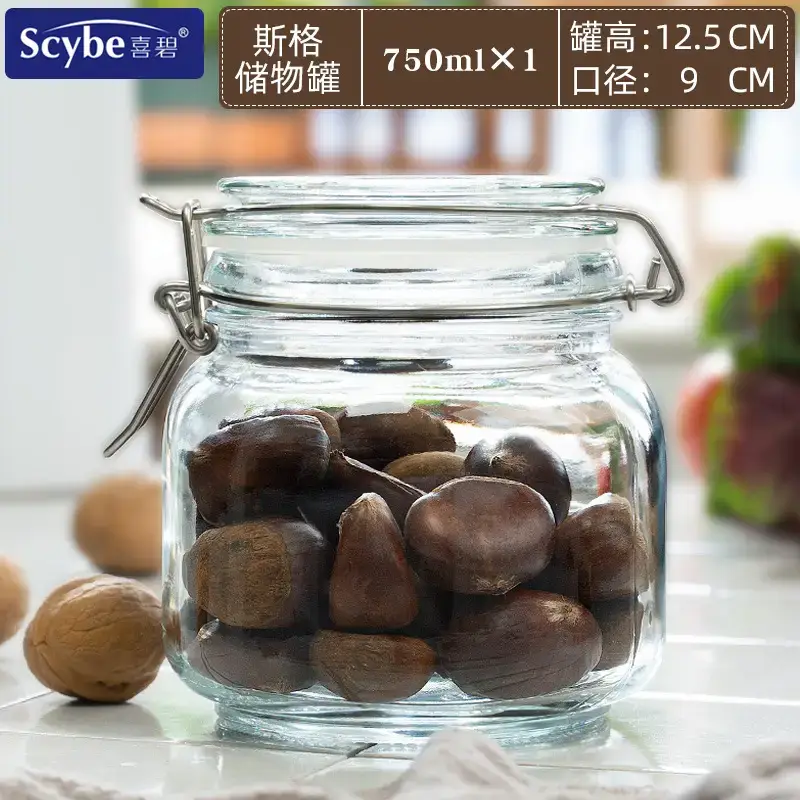 Glass Jar with Clasp Lid for Fruit Storage 15cm - Image 7