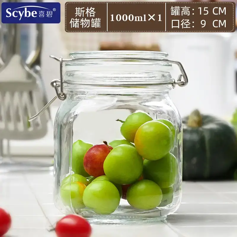 Glass Jar with Clasp Lid for Fruit Storage 15cm - Image 8