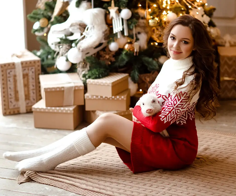 2022 Christmas Cross-Country Family Sweatshirt Set Red White