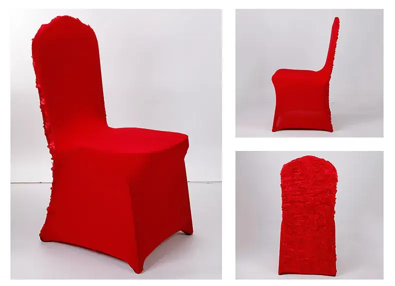 Pink Elastic Chair Covers for Wedding, Hotel, Office Use