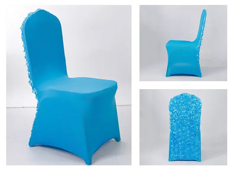 Pink Elastic Chair Covers for Wedding, Hotel, Office Use