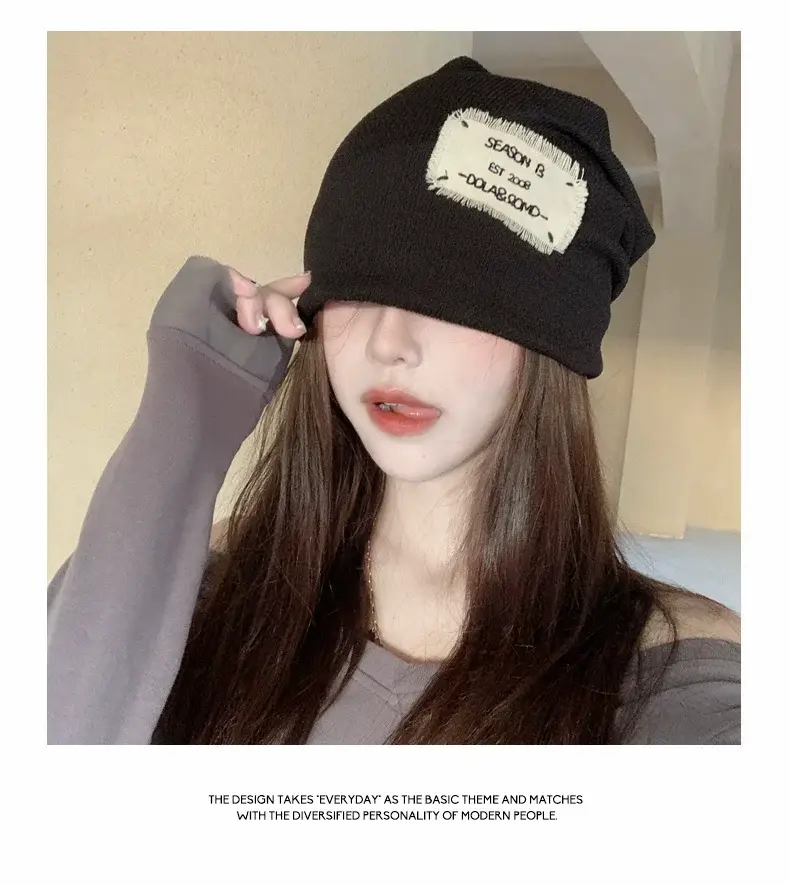 Women's Knitted Wool Beanie with "Hello" Print — feature 10