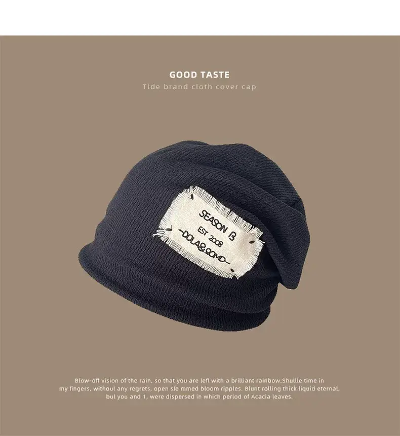 Women's Knitted Wool Beanie with "Hello" Print — feature 20