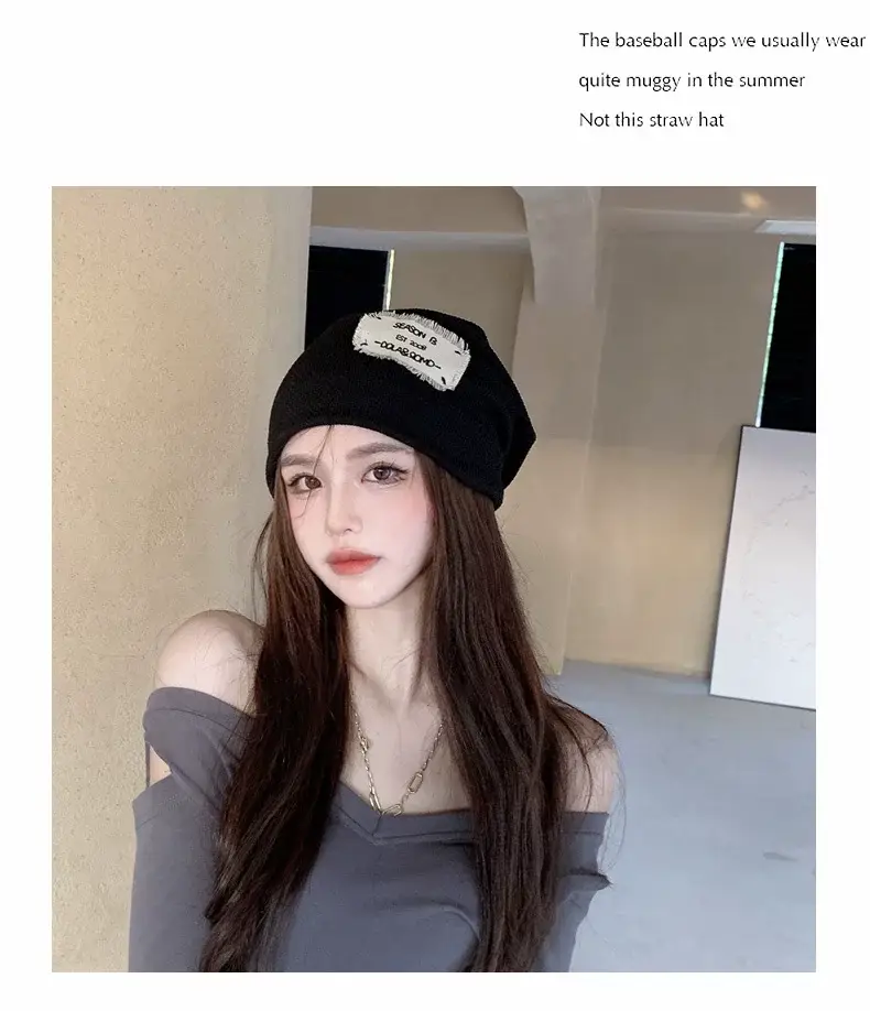 Women's Knitted Wool Beanie with "Hello" Print — feature 9