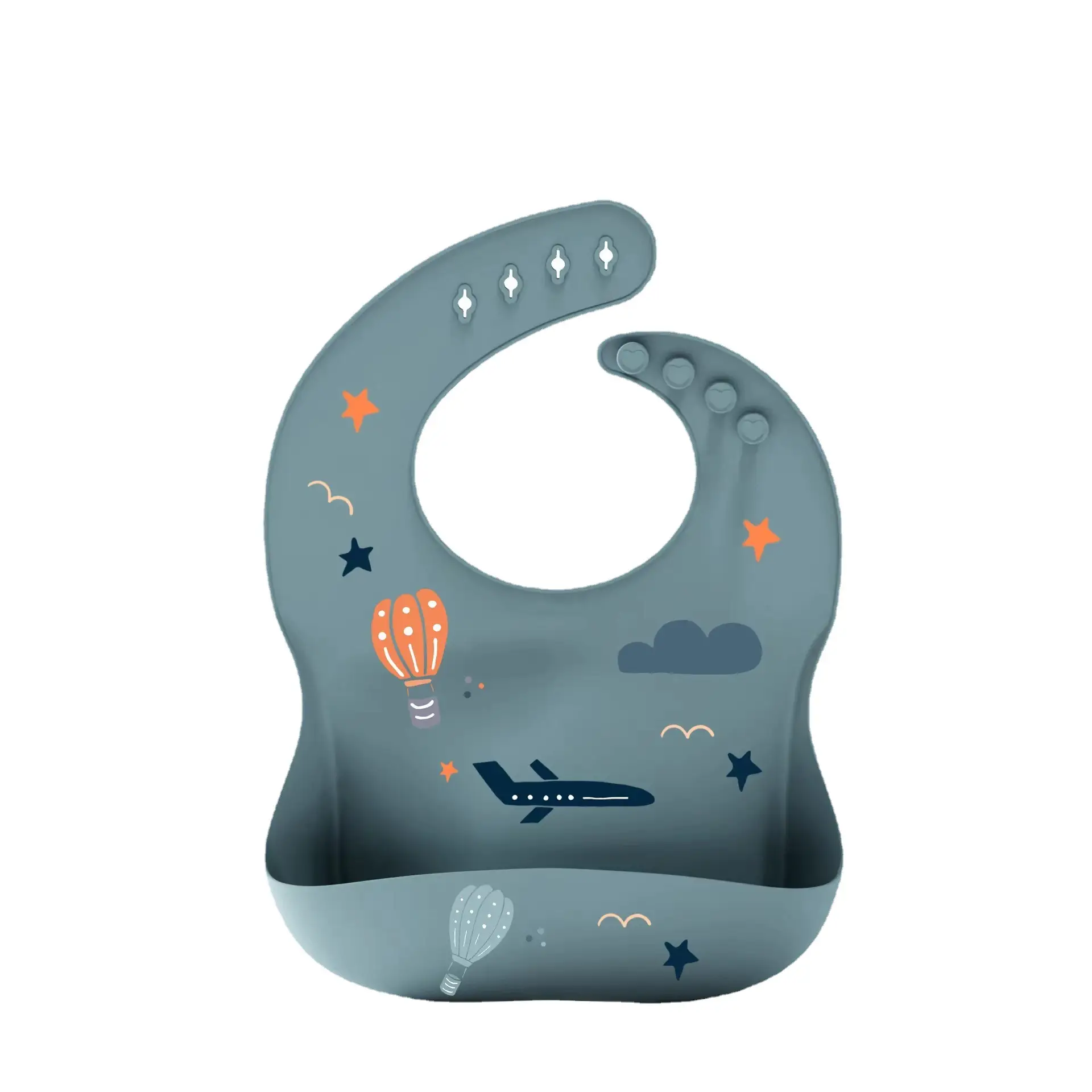 3D Silicone Baby Bib with Pocket & Waterproof Design