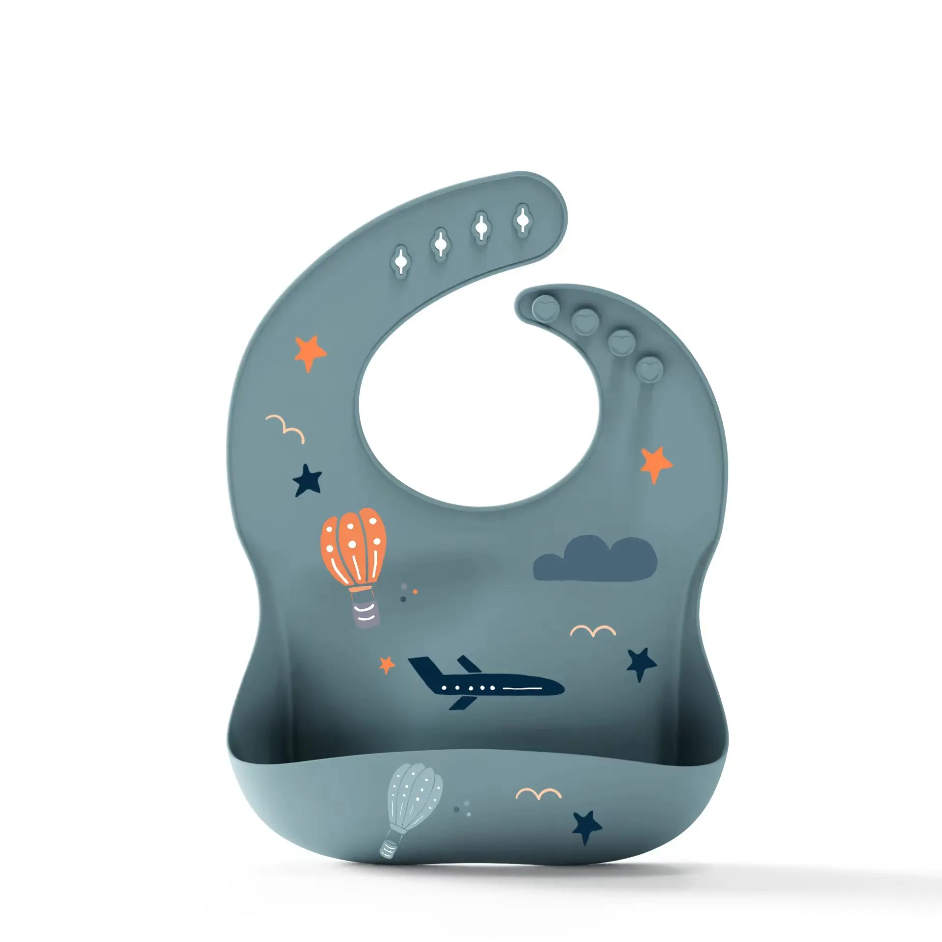 3D Silicone Baby Bib with Pocket & Waterproof Design