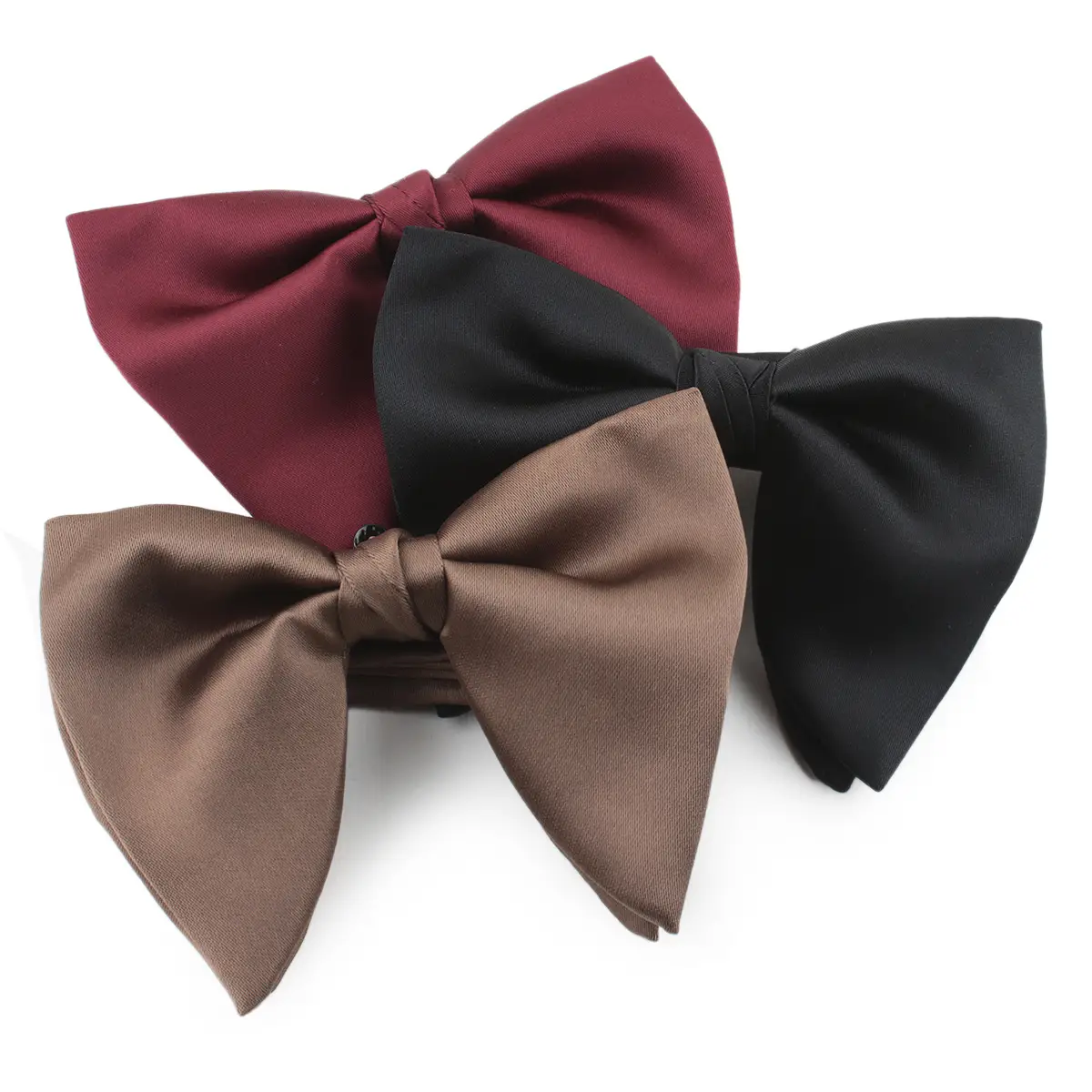 Men's Oversized Satin Silk Bow Tie Solid Color Formal Evening Dress - Image 12