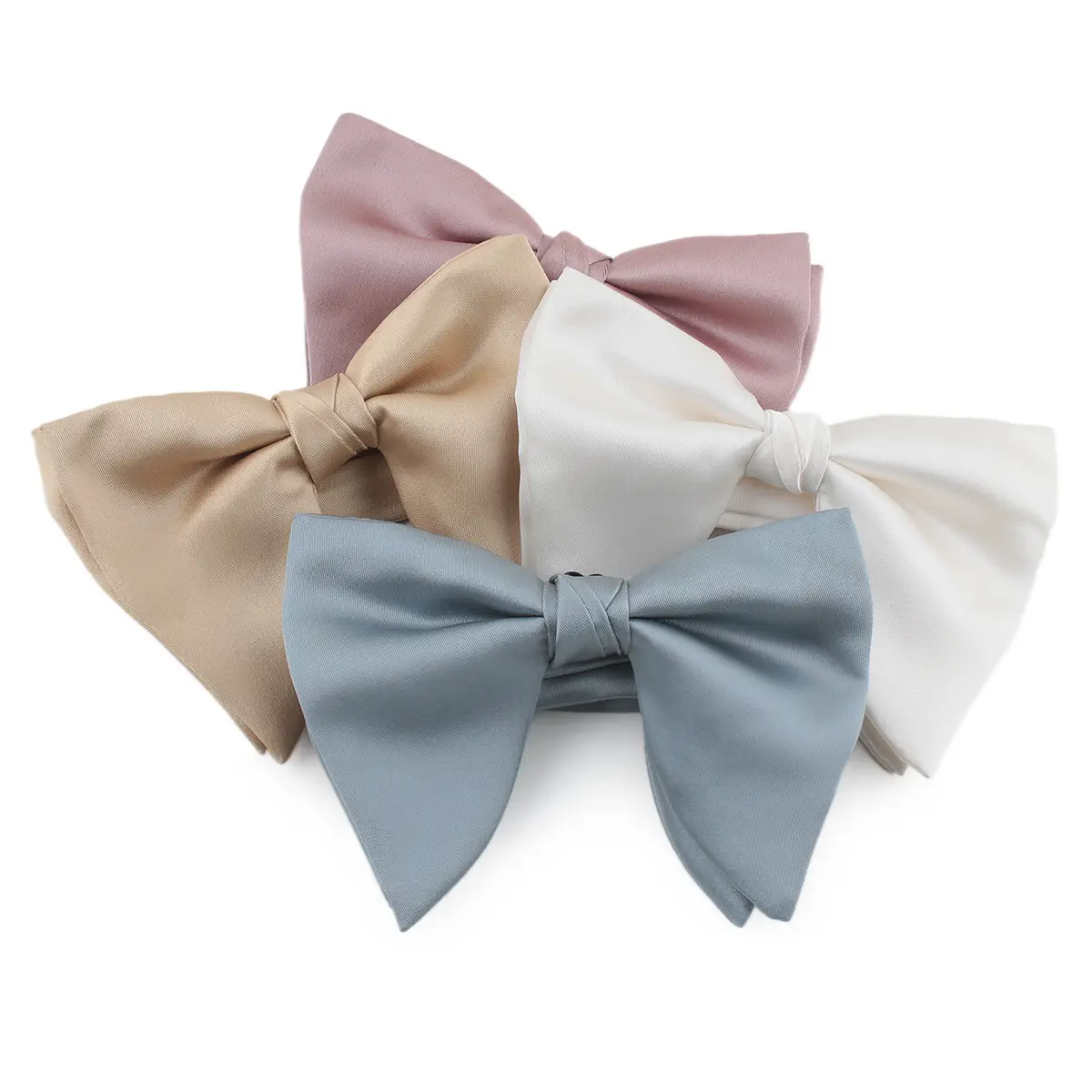Men's Oversized Satin Silk Bow Tie Solid Color Formal Evening Dress - Image 15