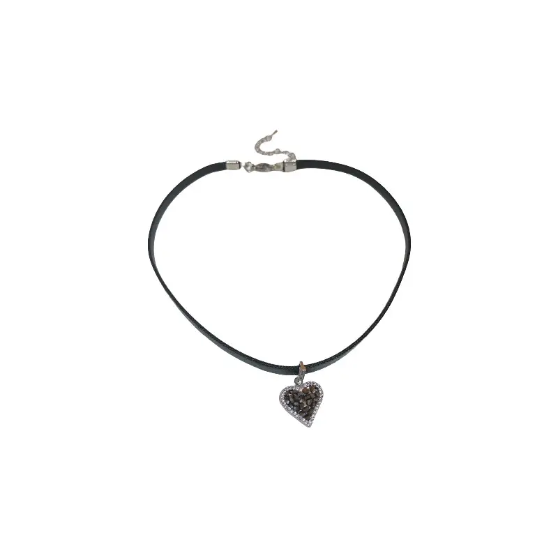 French Artificial Crystal Heart Choker Necklace - Image 6