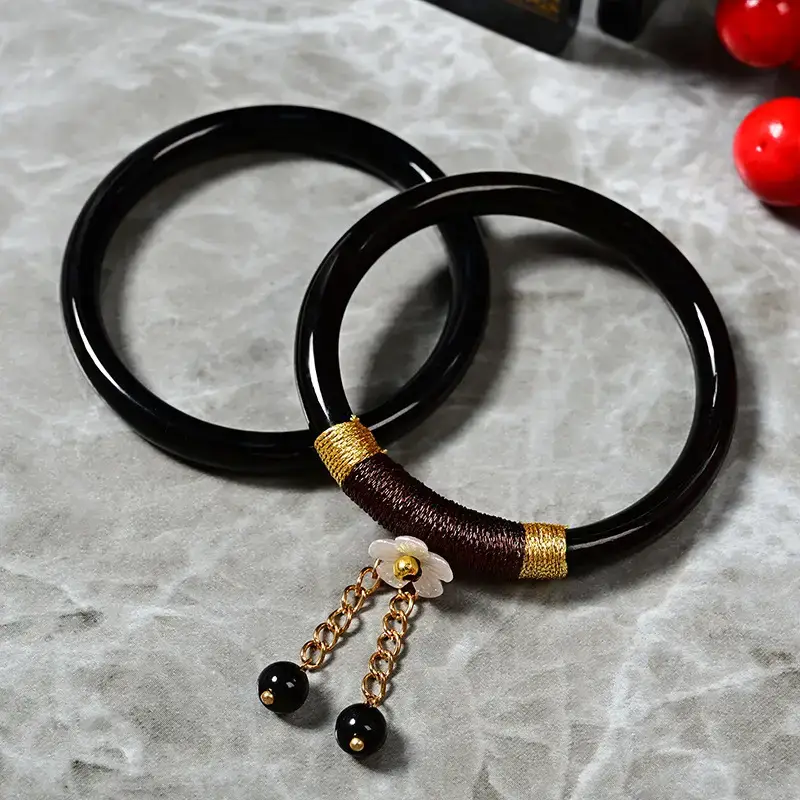 Black Handmade Jingle Bracelet for Girls - Image 6